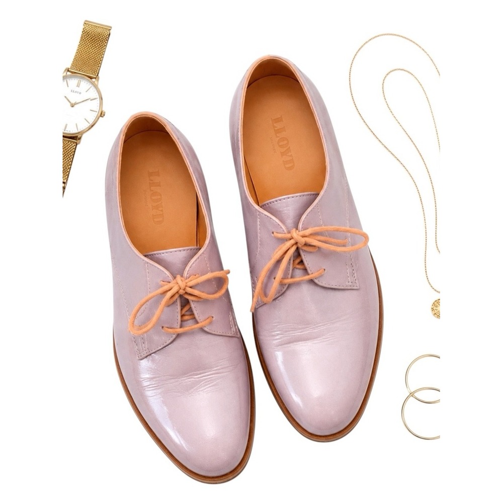 LLOYD Germany Iridescent Lavender Leather Oxford Shoes EU 36 Rare Chic Flats EUC